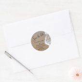 Sticker Rond Sable & Foam Beach Photo Enregistrer la date 1 (Enveloppe)