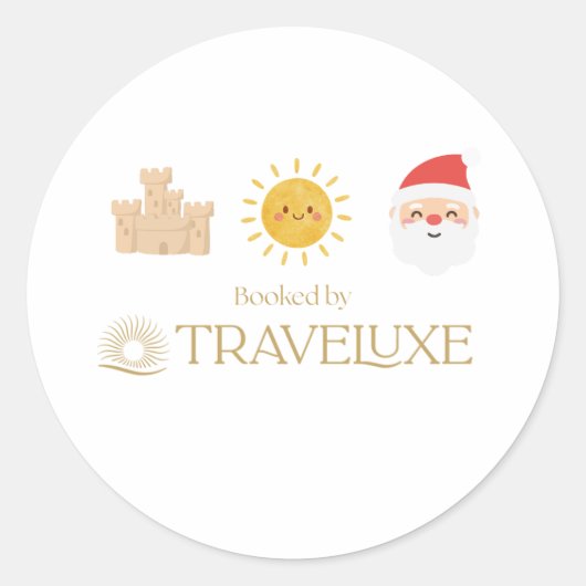 Sticker Rond Sable Soleil & Santa (Devant)