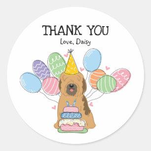 Sticker Rond Sable Tibétain Terrier Anniversaire Favoriser Tags