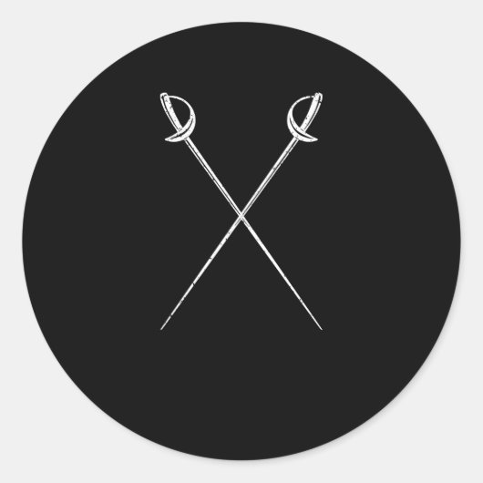 Sticker Rond Sabre clôturer épées martial arts fencer duel (Devant)