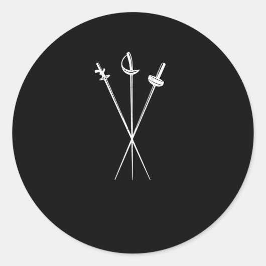 Sticker Rond sabre de foil épées escrime lutte contre l'épée (Devant)