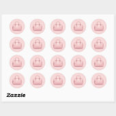 Sticker Rond Sac à main rose Emoji (Feuille)