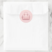 Sticker Rond Sac à main rose Emoji (Sac)