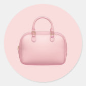 Sticker Rond Sac à main rose Emoji (Devant)