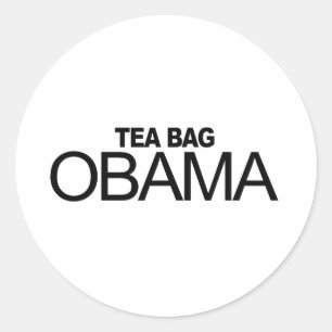 Sticker Rond Sac à thé Obama