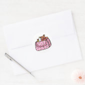 Sticker Rond sac bébé rose (Enveloppe)