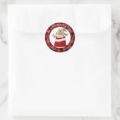 Sticker Rond Sac cadeau Cocker Spaniel Chien Chien Chien Plaid  (Sac)