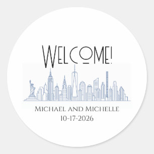 Sticker Rond Sac de bienvenue minimal personnalisé pour mariage