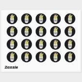 Sticker Rond Sac de frites mignon dessin animé (Feuille)