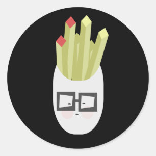 Sticker Rond Sac de frites mignon dessin animé