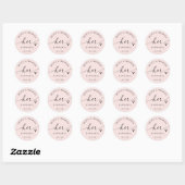 Sticker Rond Sac de mariage 'Son Script préféré' Rose Clair (Feuille)