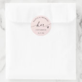 Sticker Rond Sac de mariage 'Son Script préféré' Rose Clair (Sac)