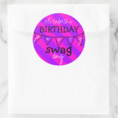 Sticker Rond Sac de swag de fête d'anniversaire (Sac)