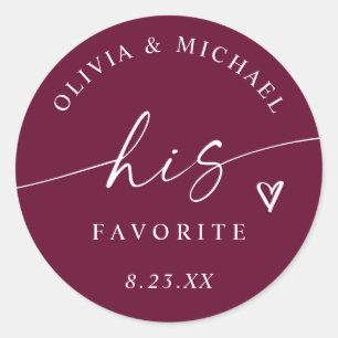 Sticker Rond Sac de traitement de mariage de script moderne son