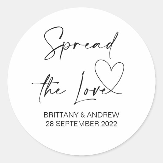 Sticker Rond Sac mariage Favor Étaler l'amour Jam Jar (Devant)