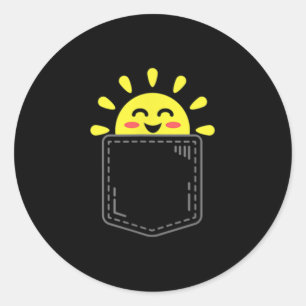 Sticker Rond Sachet de soleil Été heureux Soleil Motivation Ins