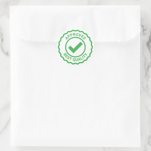 Sticker Rond Sachets d'approbation verts avec coche de coche de (Sac)