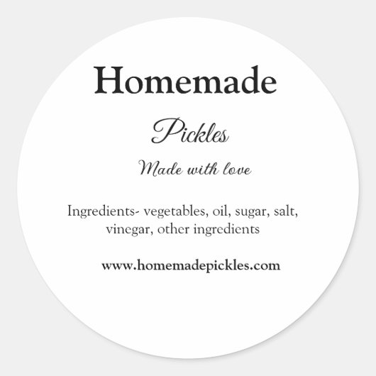 Sticker Rond Sachets maison faits avec amour ajouter texte site (Devant)