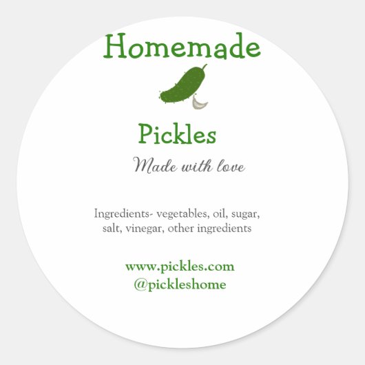 Sticker Rond Sachets maison faits avec amour ajouter texte site (Devant)