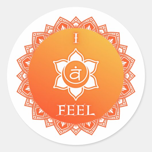 Sticker Rond Sacral Chakra... Je Me Sens. (Devant)