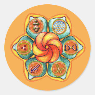 Sticker Rond Sacral Chakra Mandala
