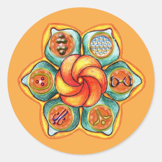 Sticker Rond Sacral Chakra Mandala (Devant)