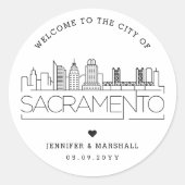 Sticker Rond Sacramento Skyline | Accueil Mariage (Devant)