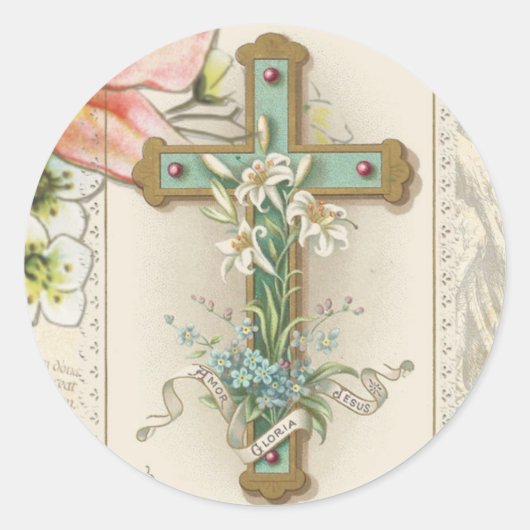 Sticker Rond Sacré-Coeur de Jésus (Devant)