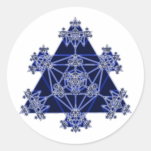 Sticker Rond Sacred Geometry : Blue Triangles : (Devant)