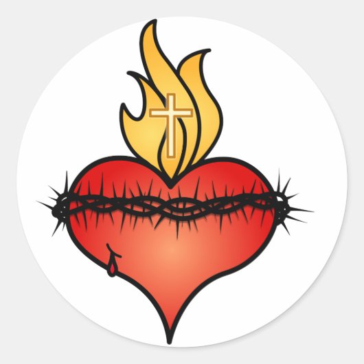 Sticker Rond Sacred Heart - Customisé (Devant)