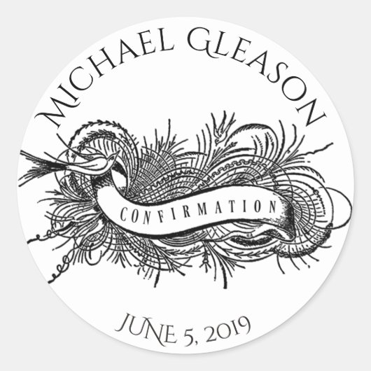 Sticker Rond Sacrement religieux de la confirmation (Devant)