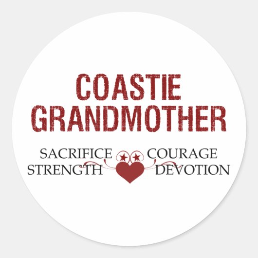 Sticker Rond Sacrifice, Force, Courage (Devant)