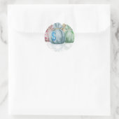 Sticker Rond Sacs de sacs contenant des devises (Sac)
