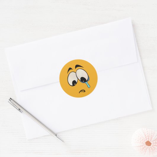 Sticker Rond Sad Emoji (Enveloppe)