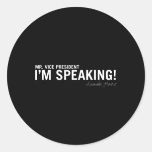 Sticker Rond S'adressant à Kamala Harris Vice-présidente