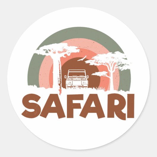 Sticker Rond Safari Afrique Thème (Devant)