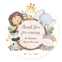 Safari Animaux Baby shower Merci Favoriser