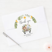 Sticker Rond Safari animaux jungle thème wild one (Enveloppe)