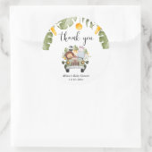 Sticker Rond Safari animaux jungle thème wild one (Sac)