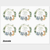 Sticker Rond Safari animaux verdure baby shower or (Feuille)
