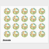 Sticker Rond Safari Anniversaire - Giraffe (Feuille)