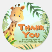 Sticker Rond Safari Anniversaire - Giraffe (Devant)