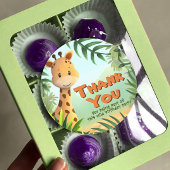 Sticker Rond Safari Anniversaire - Giraffe