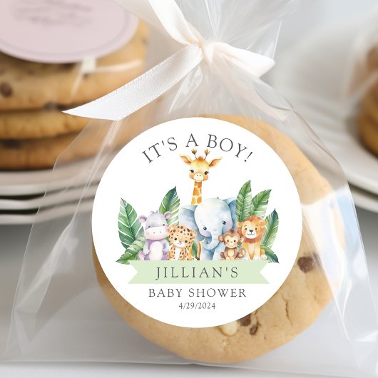 Sticker Rond Safari aventure C'est un garçon