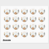 Sticker Rond Safari Baby Animals Wild One First Birthday (Feuille)