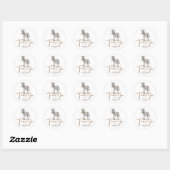 Sticker Rond Safari Bébé Animaux mignonette Zebra Merci (Feuille)