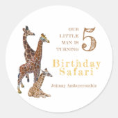 Sticker Rond Safari d'anniversaire de Giraffe (Devant)
