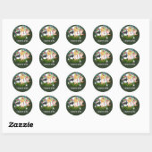 Sticker Rond safari dans la jungle tropicale animaux tropicaux  (Feuille)
