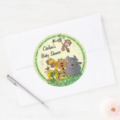 Sticker Rond Safari Jungle Baby Animaux (Enveloppe)