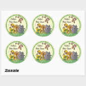 Sticker Rond Safari Jungle Baby Animaux (Feuille)